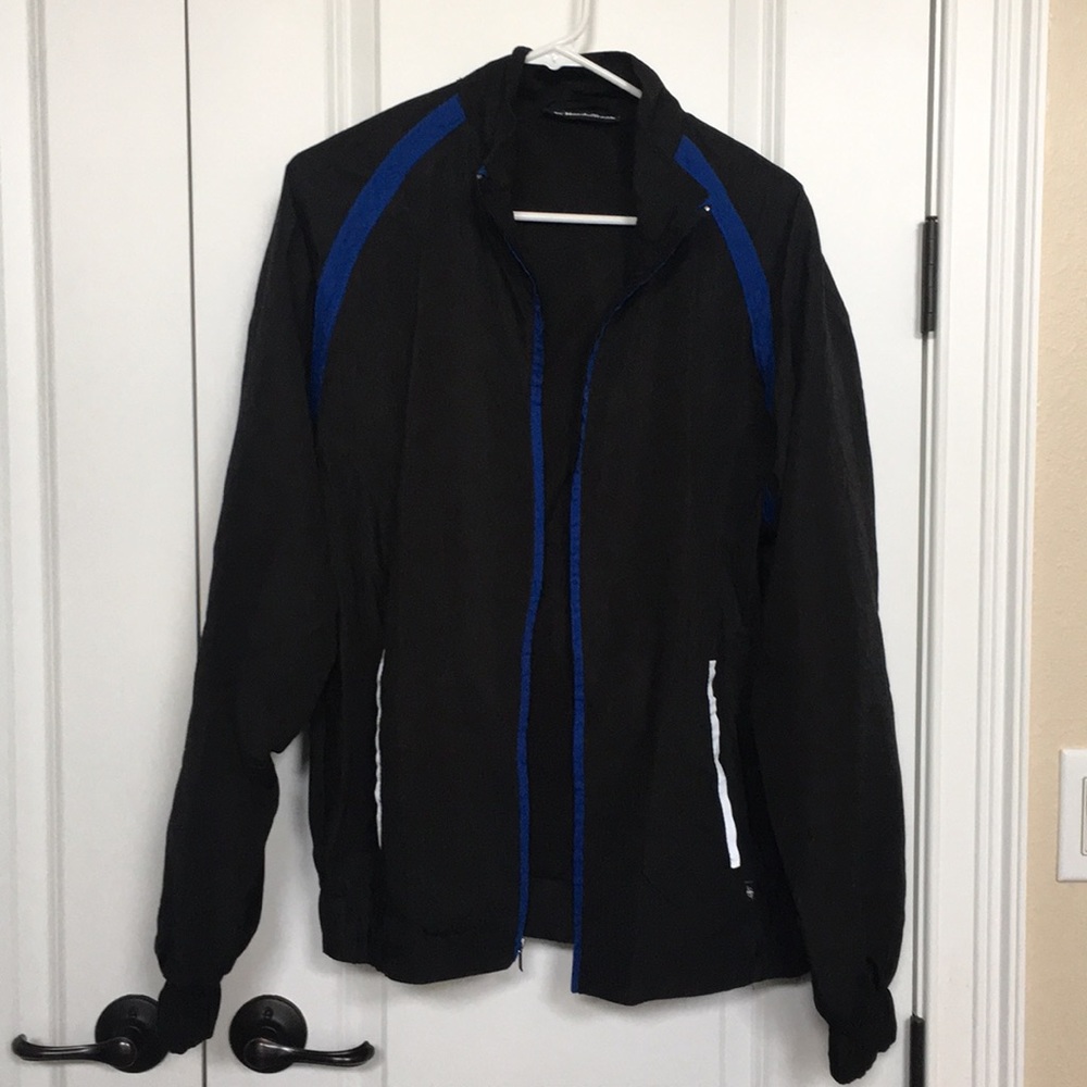 Black rain coat/windbreaker
